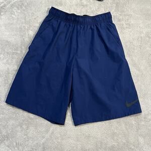Nike 9" Flex Woven Training Shorts 2.0 Mens Small Blue Swoosh Dri-Fit Pockets
